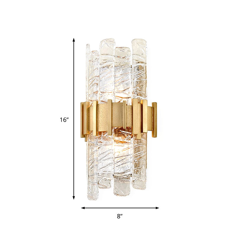 Contemporary Crystal Prism Wall Mount Light 2 Bulbs Wall Lamp in Clear for Living Room Clearhalo 'Cast Iron' 'Glass' 'Industrial' 'Modern wall lights' 'Modern' 'Tiffany' 'Traditional wall lights' 'Wall Lamps & Sconces' 'Wall Lights' Lighting' 161880