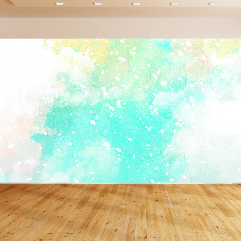 Modern Watercolor Pattern Wall Mural Soft Color Dining Room Wall Covering, Personalized White Clearhalo 'Wall Decor' 'Wall Mural' 1618901