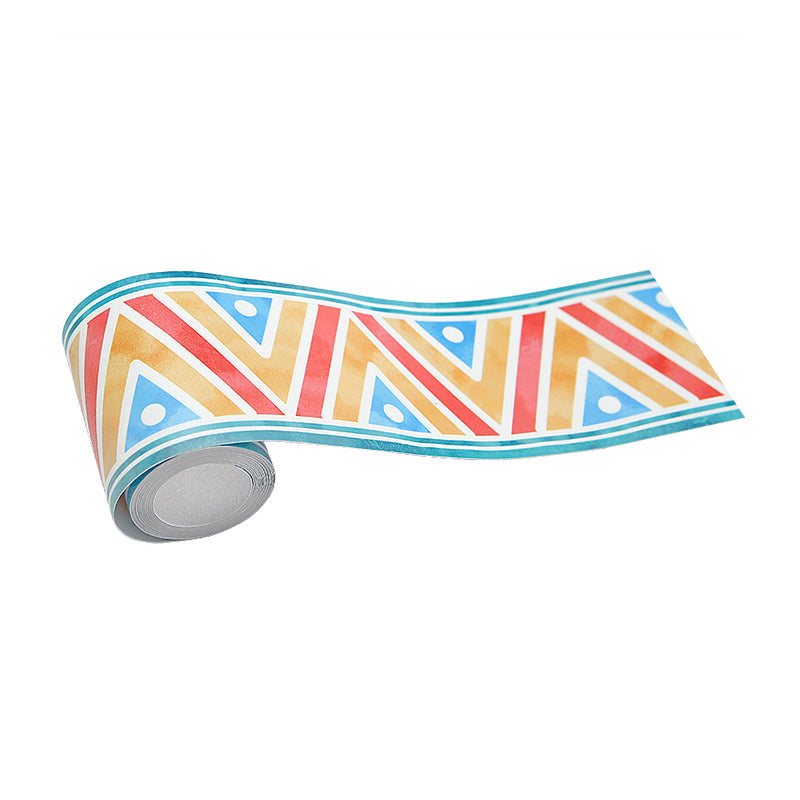 Novelty Zigzag Pattern Wallpaper Border Childrens Art Stick On Washroom Wall Decor, 16.5' L x 4" W Clearhalo 'Wall Decor' 'Wallpaper' 1618954