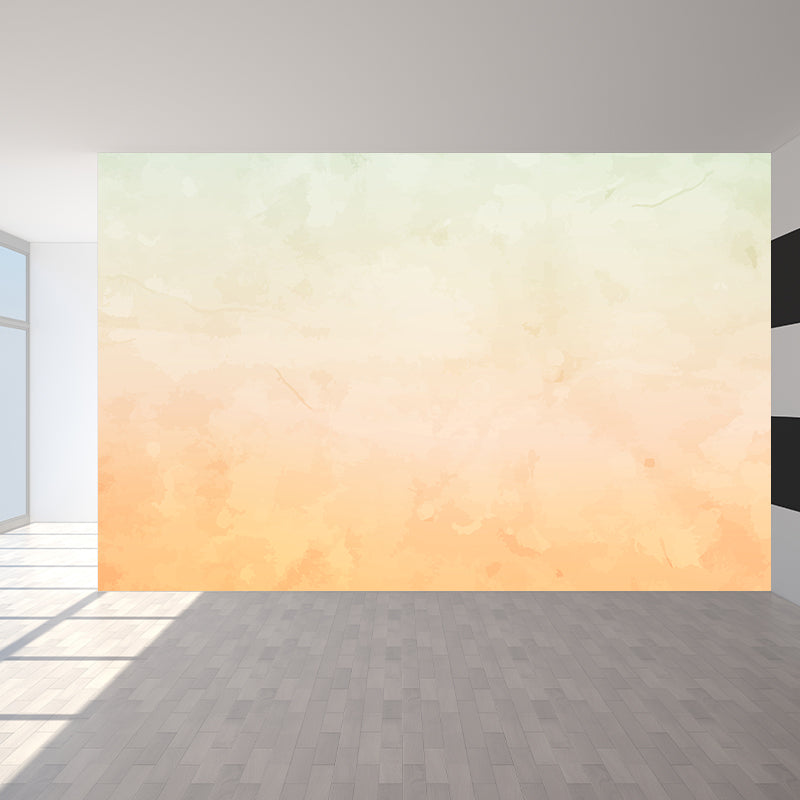 Modern Watercolor Mural Decal for Girls Bedroom Personalised Wall Art in Soft Color Orange Clearhalo 'Wall Decor' 'Wall Mural' 1619481