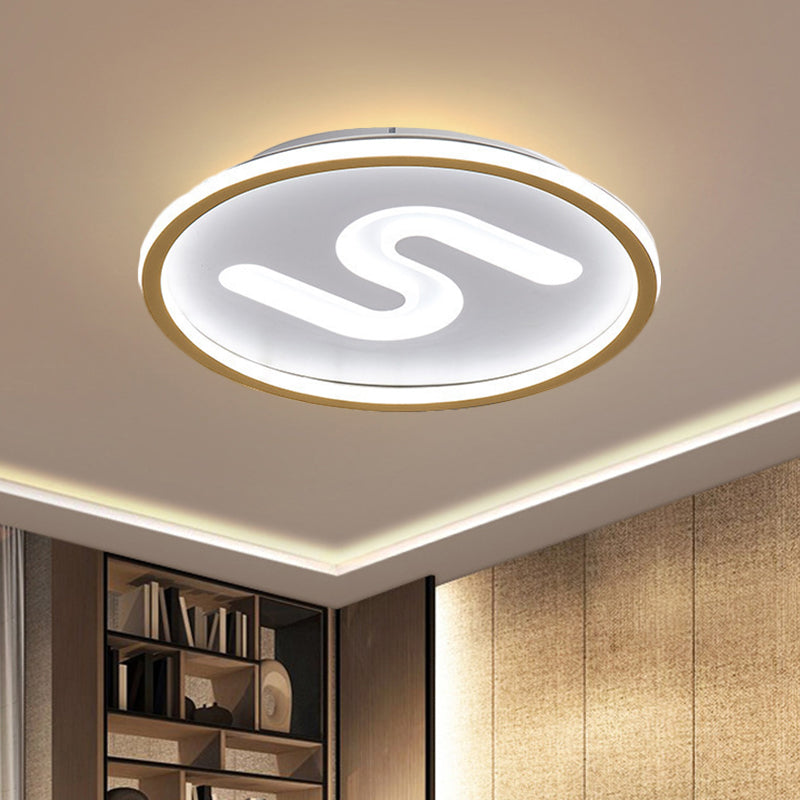 Round Flush Mount Light Modern Clear Glass 9 Lights Black/Gold Flushmount Lighting in Warm/White Light, 16"/19.5" W Gold Clearhalo 'Ceiling Lights' 'Close To Ceiling Lights' 'Close to ceiling' 'Flush mount' Lighting' 1623300