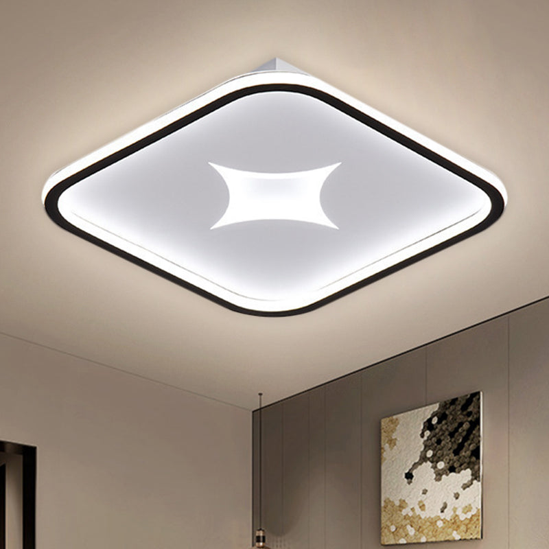 Round/Rectangle Flush Mount Modernist Metallic Black/Gold LED Flush Ceiling Light in White Light, 16"/19.5"/37.5" W Clearhalo 'Ceiling Lights' 'Close To Ceiling Lights' 'Close to ceiling' 'Flush mount' Lighting' 1623320