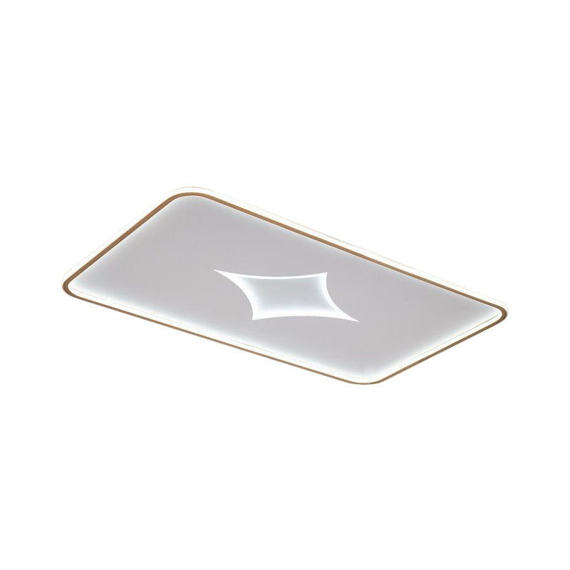 Round/Rectangle Flush Mount Modernist Metallic Black/Gold LED Flush Ceiling Light in White Light, 16"/19.5"/37.5" W Clearhalo 'Ceiling Lights' 'Close To Ceiling Lights' 'Close to ceiling' 'Flush mount' Lighting' 1623326