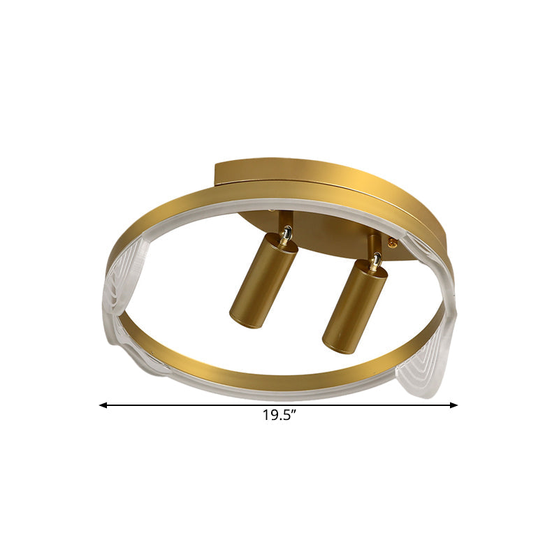 16"/19.5" W Circle Ceiling Fixture Simple Metal LED Restaurant Flush Mount Lighting in Gold, Warm/White Light Clearhalo 'Ceiling Lights' 'Close To Ceiling Lights' 'Close to ceiling' 'Flush mount' Lighting' 1623341