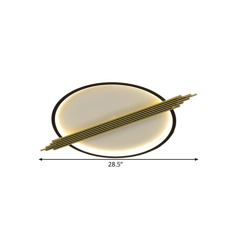 Modern LED Flushmount Lighting Gold-Black Circle Ceiling Mounted Fixture with Acrylic Shade in Warm/White Light, 24.5"/28.5" W Clearhalo 'Ceiling Lights' 'Close To Ceiling Lights' 'Close to ceiling' 'Flush mount' Lighting' 1623351