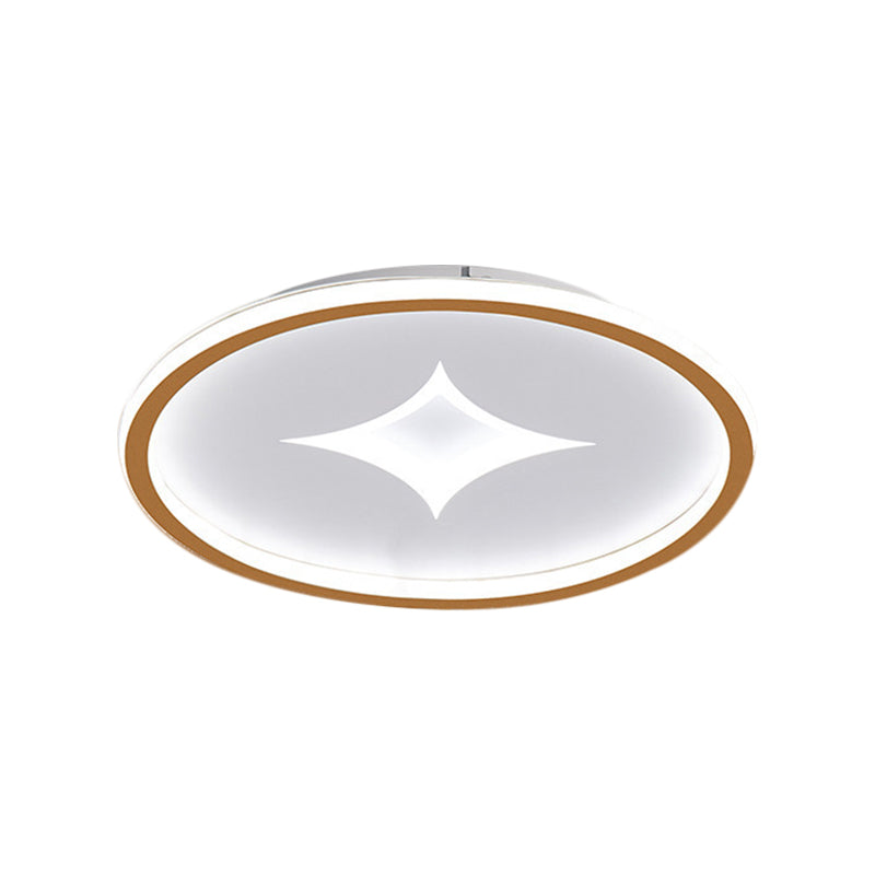 16"/19.5" W Ultra Slim Bedroom Flush Mount Metal LED Contemporary Ceiling Light Fixture in Black/Gold, Warm/White Light Clearhalo 'Ceiling Lights' 'Close To Ceiling Lights' 'Close to ceiling' 'Flush mount' Lighting' 1623363
