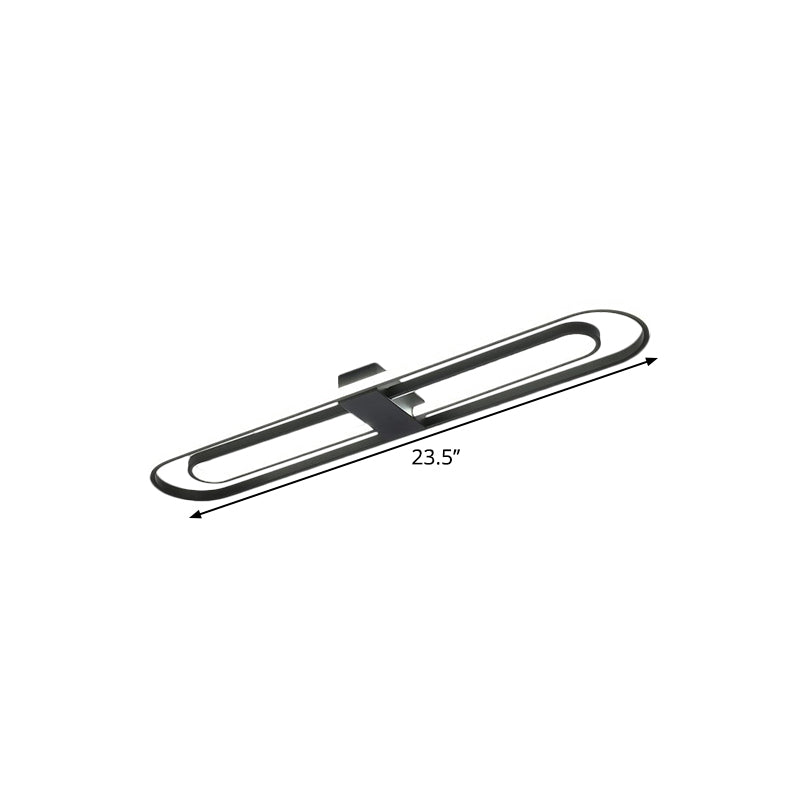 Black Dual Rectangle Flush Mount Fixture Modern Metallic LED Flush Ceiling Light, 16"/23.5"/31.5" Wide (The customization will be 7 days) Clearhalo 'Ceiling Lights' 'Close To Ceiling Lights' 'Close to ceiling' 'Flush mount' Lighting' 1623539