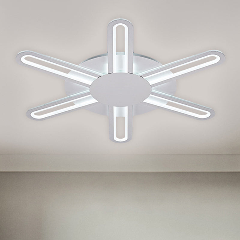 Metallic Blossom Flush Light Contemporary 29.5"/34"/30.5" Wide LED White Flush Mount Lighting in Warm/White Light White 30.5" Clearhalo 'Ceiling Lights' 'Close To Ceiling Lights' 'Close to ceiling' 'Flush mount' Lighting' 1623582