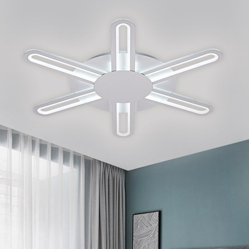 Metallic Blossom Flush Light Contemporary 29.5"/34"/30.5" Wide LED White Flush Mount Lighting in Warm/White Light Clearhalo 'Ceiling Lights' 'Close To Ceiling Lights' 'Close to ceiling' 'Flush mount' Lighting' 1623584