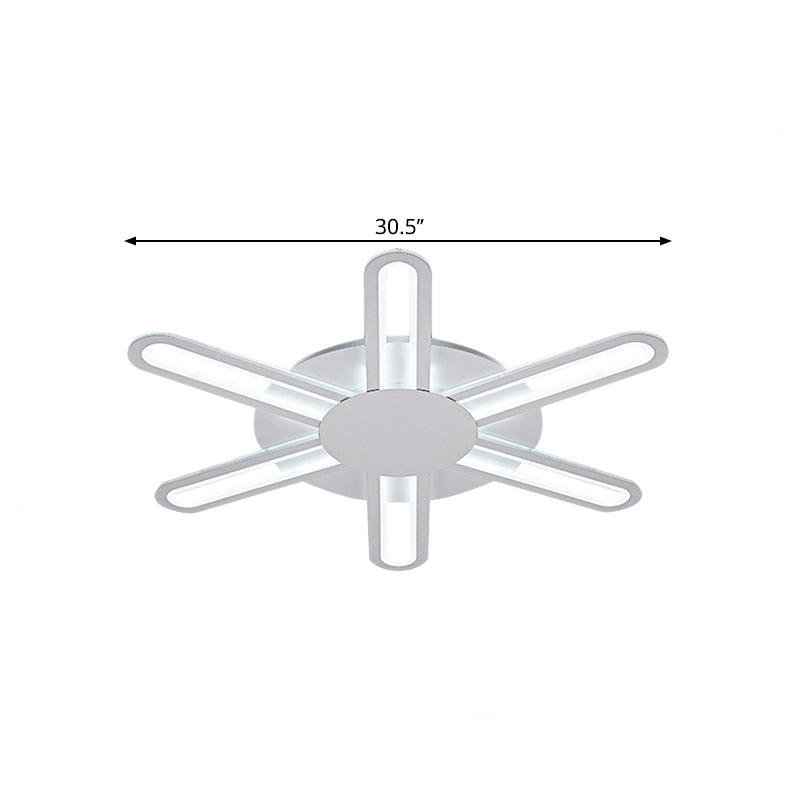 Metallic Blossom Flush Light Contemporary 29.5"/34"/30.5" Wide LED White Flush Mount Lighting in Warm/White Light Clearhalo 'Ceiling Lights' 'Close To Ceiling Lights' 'Close to ceiling' 'Flush mount' Lighting' 1623586