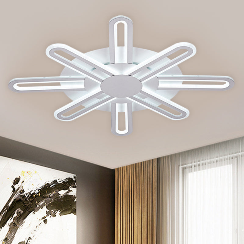 Metallic Blossom Flush Light Contemporary 29.5"/34"/30.5" Wide LED White Flush Mount Lighting in Warm/White Light White 34" Clearhalo 'Ceiling Lights' 'Close To Ceiling Lights' 'Close to ceiling' 'Flush mount' Lighting' 1623587