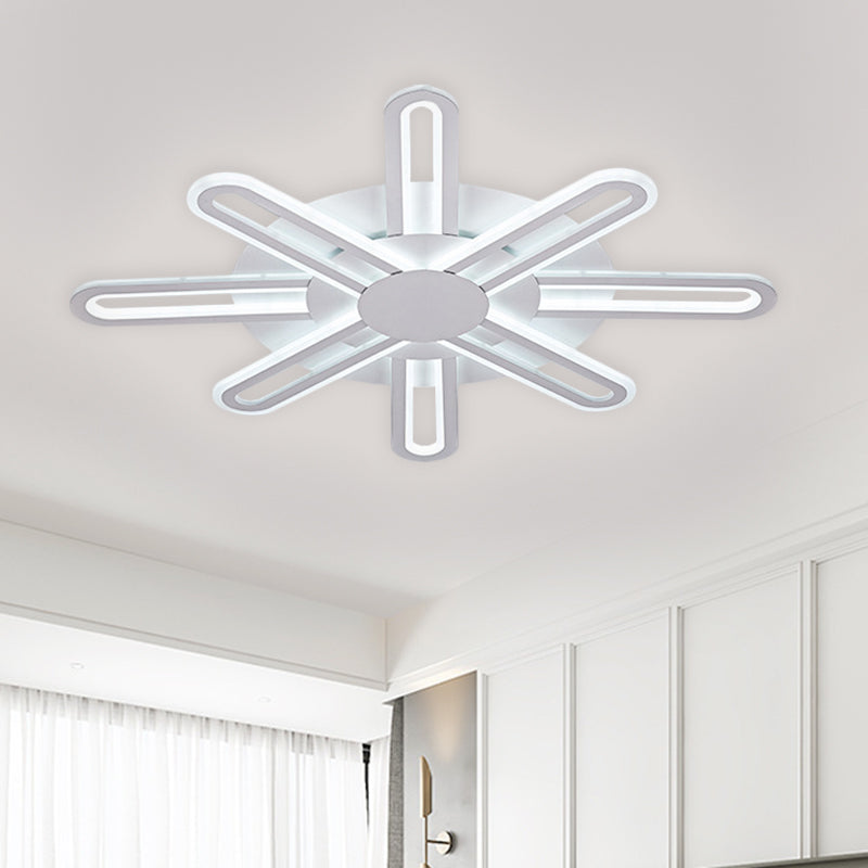Metallic Blossom Flush Light Contemporary 29.5"/34"/30.5" Wide LED White Flush Mount Lighting in Warm/White Light Clearhalo 'Ceiling Lights' 'Close To Ceiling Lights' 'Close to ceiling' 'Flush mount' Lighting' 1623589