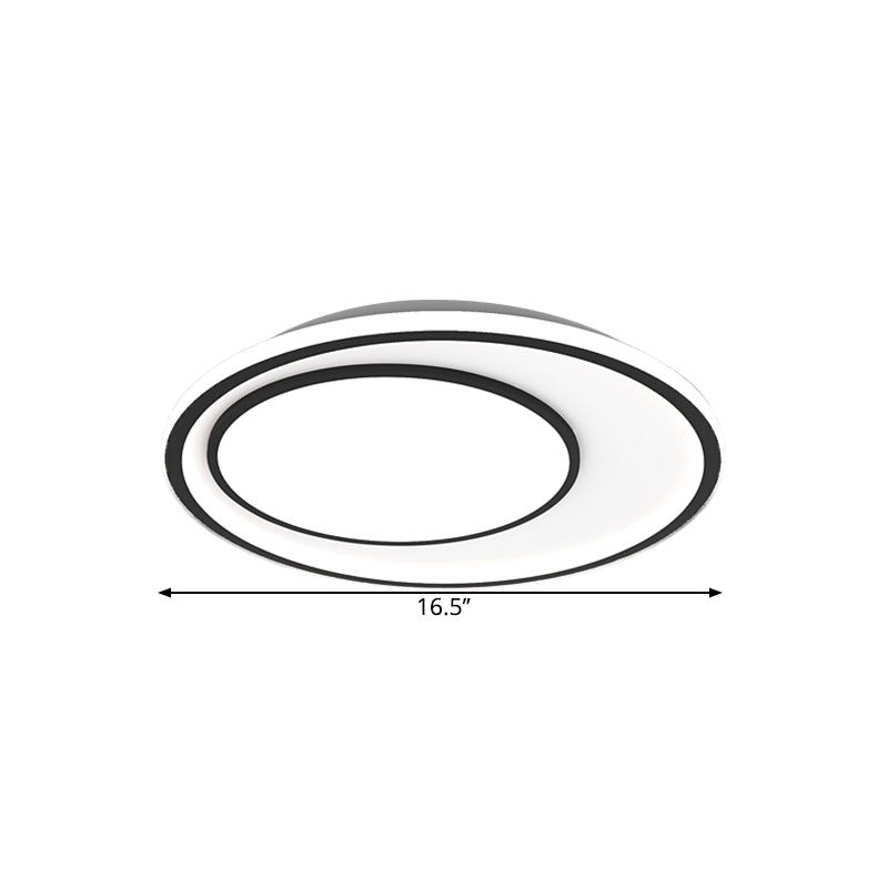 Metal Round Ceiling Flush Mount Nordic LED Flushmount Lighting in Black, 16.5"/20.5" Width (The customization will be 7 days) Clearhalo 'Ceiling Lights' 'Close To Ceiling Lights' 'Close to ceiling' 'Flush mount' Lighting' 1623614