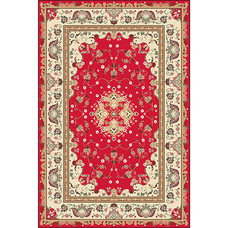 Multicolor Bedroom Rug Moroccan Medallion Flower Pattern Area Rug Polyester Pet Friendly Carpet Clearhalo 'Area Rug' 'Moroccan' 'Rugs' Rug' 1623938