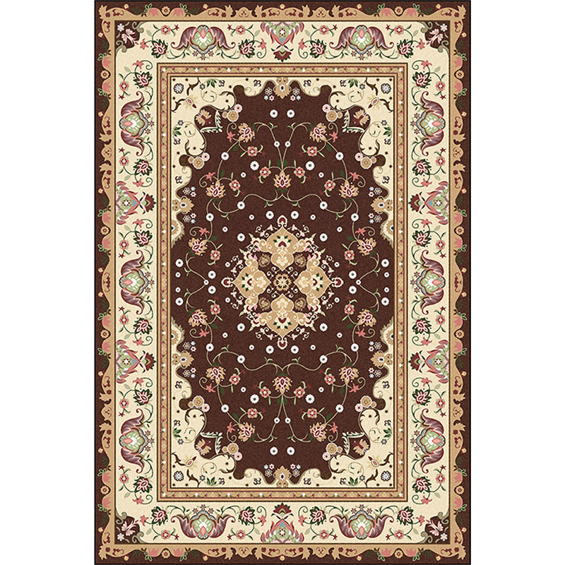 Multicolor Bedroom Rug Moroccan Medallion Flower Pattern Area Rug Polyester Pet Friendly Carpet Clearhalo 'Area Rug' 'Moroccan' 'Rugs' Rug' 1623945