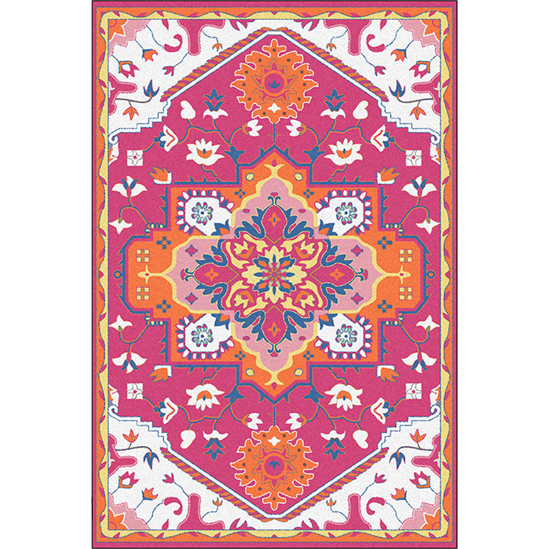 Colorful Bedroom Rug Moroccan Medallion Floral Pattern Area Rug Polyester Anti-Slip Stain-Resistant Carpet Clearhalo 'Area Rug' 'Moroccan' 'Rugs' Rug' 1624119