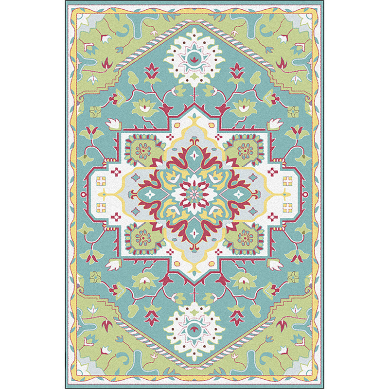 Colorful Bedroom Rug Moroccan Medallion Floral Pattern Area Rug Polyester Anti-Slip Stain-Resistant Carpet Clearhalo 'Area Rug' 'Moroccan' 'Rugs' Rug' 1624135