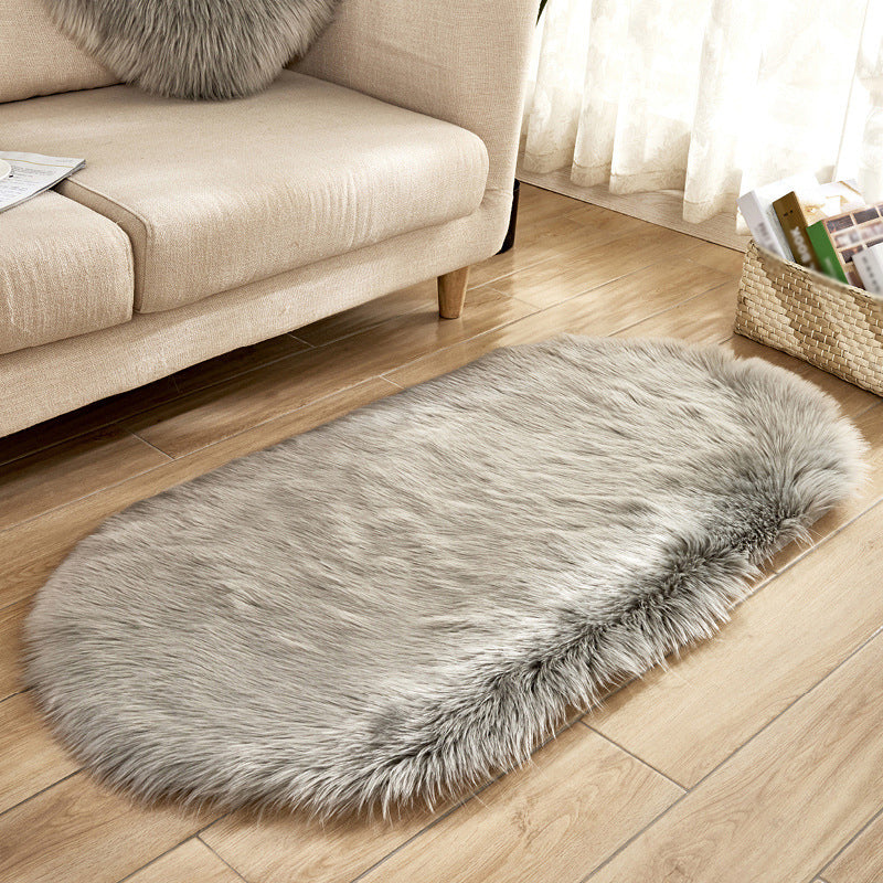 Nordic Solid Color Rug White and Red Shag Rug Machine Washable Non-Slip Area Rug for Bedroom Grey Clearhalo 'Area Rug' 'Casual' 'Rugs' Rug' 1624464