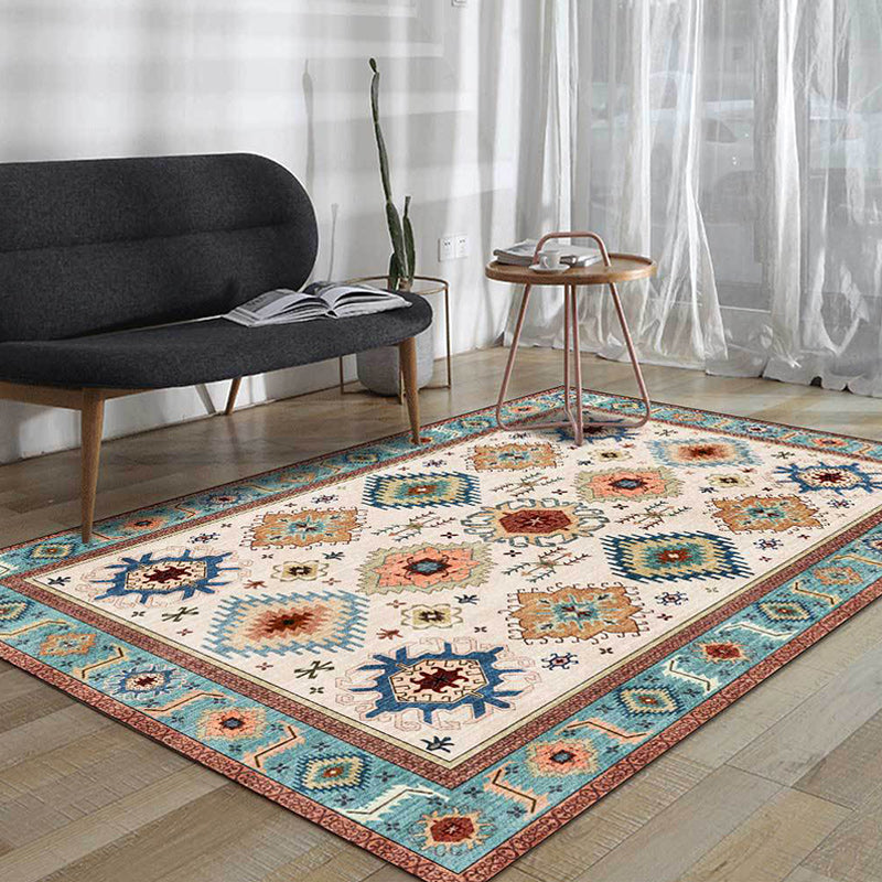 Vintage Tribal Print Rug Light Blue Americana Rug Polyester Machine Washable Anti-Slip Backing Carpet for Bedroom Blue Clearhalo 'Area Rug' 'Rugs' 'Southwestern' Rug' 1624504