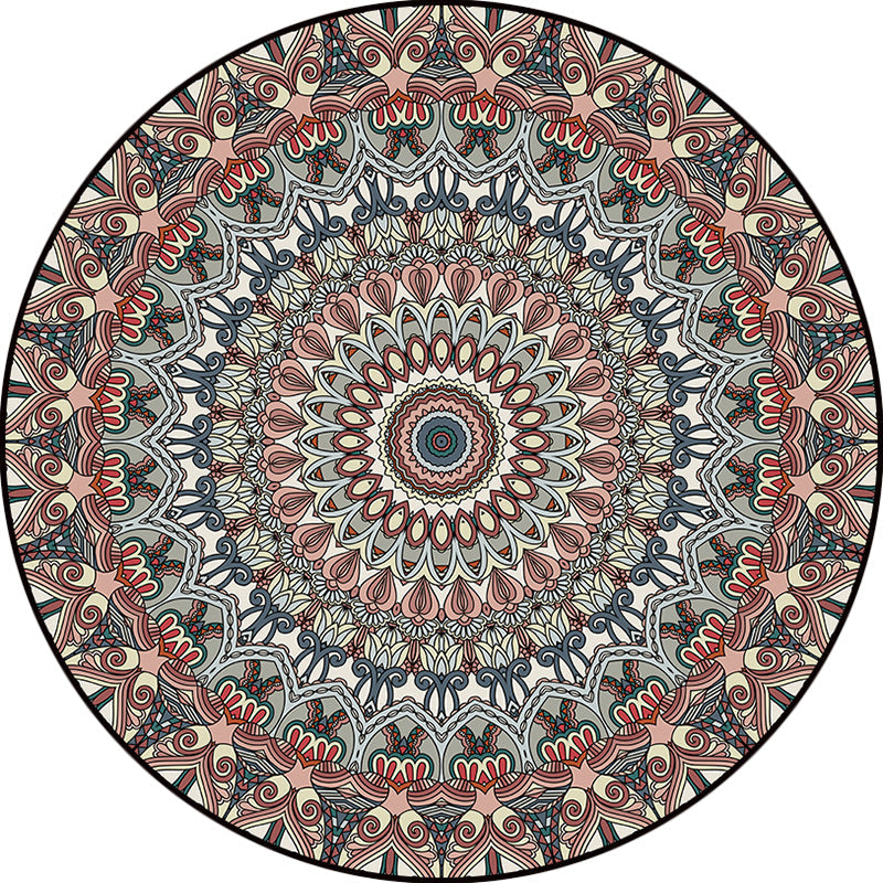 Brown Moroccan Rug Polyester Floral Print Rug Washable Non-Slip Backing Carpet for Living Room Clearhalo 'Area Rug' 'Moroccan' 'Rugs' Rug' 1624819