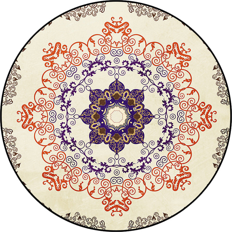 Orange Moroccan Rug Polyester Medallion Print Rug Washable Non-Slip Backing Carpet for Living Room Clearhalo 'Area Rug' 'Moroccan' 'Rugs' Rug' 1624827
