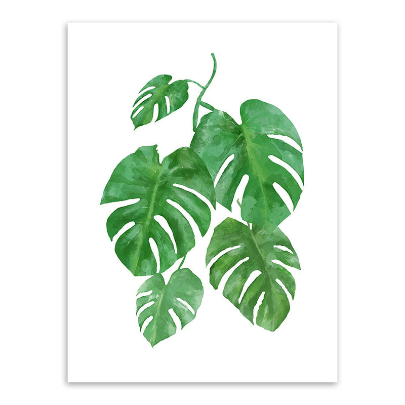 Botanic Canvas Print Rustic Trendy Leaf Painting Wall Art Decor in Green for Home Clearhalo 'Art Gallery' 'Canvas Art' 'Country Art Gallery' 'French Country' 'Rustic' Arts' 1625244