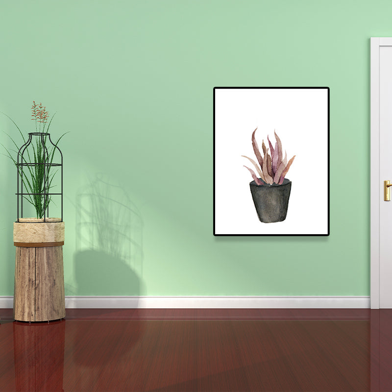 Pot Plant Wall Art Rustic Stylish Botanic Canvas Print in Green for Bedroom Plant Design 3 Clearhalo 'Art Gallery' 'Canvas Art' 'Country Art Gallery' 'French Country' 'Rustic' Arts' 1625311