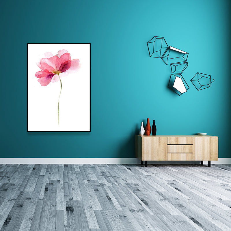 Watercolor Flower Canvas Print Farmhouse Style Textured Wall Art in Soft Color Clearhalo 'Art Gallery' 'Canvas Art' 'Country Art Gallery' 'French Country' 'Rustic' Arts' 1625361
