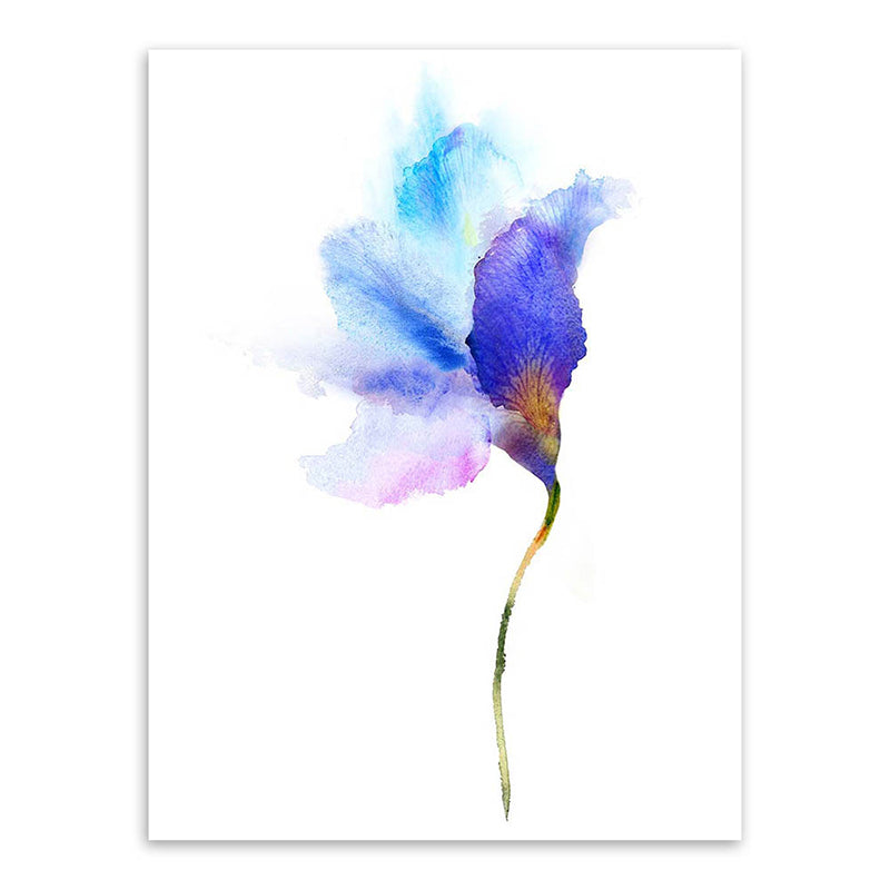 Rose Watercolor Painting Canvas for Girls Room Flower Print Wall Art in Pastel Color, Textured Clearhalo 'Art Gallery' 'Canvas Art' 'Country Art Gallery' 'French Country' 'Rustic' Arts' 1625433