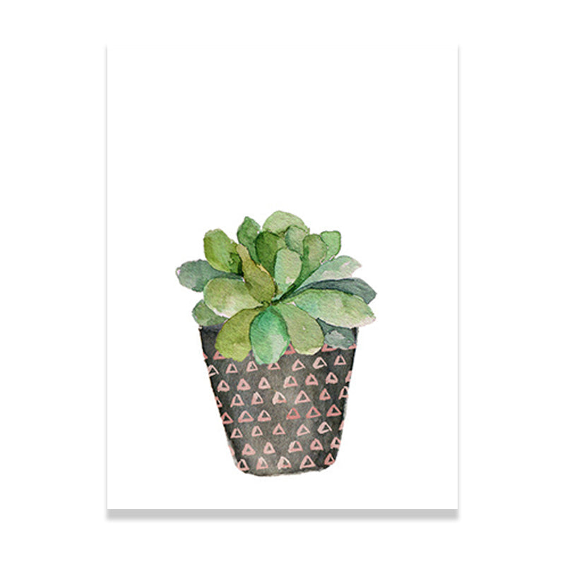 Tropical Wall Art Print Pastel Color Bonsai Painting Canvas for Living Room, Textured Clearhalo 'Art Gallery' 'Canvas Art' 'Coastal Art Gallery' 'Tropical' Arts' 1625587