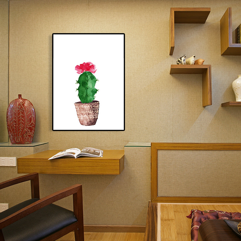 Tropical Wall Art Print Pastel Color Bonsai Painting Canvas for Living Room, Textured Clearhalo 'Art Gallery' 'Canvas Art' 'Coastal Art Gallery' 'Tropical' Arts' 1625593