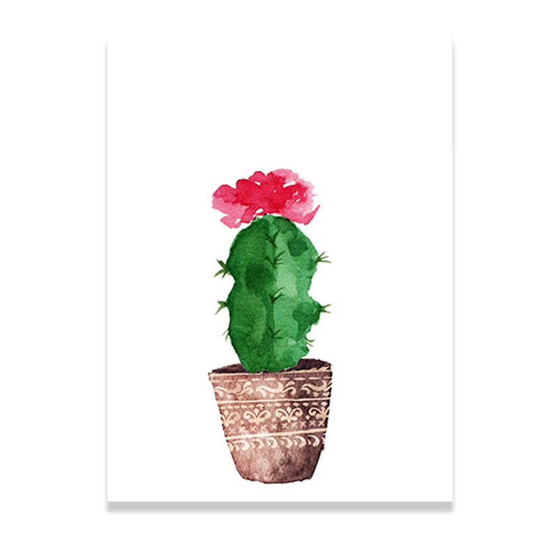 Tropical Wall Art Print Pastel Color Bonsai Painting Canvas for Living Room, Textured Clearhalo 'Art Gallery' 'Canvas Art' 'Coastal Art Gallery' 'Tropical' Arts' 1625594