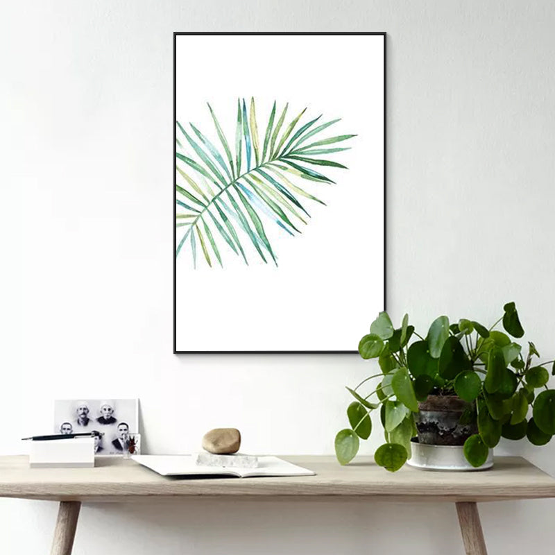 Green Leaves Print Wall Art Decor Textured Surface Countryside Living Room Canvas Clearhalo 'Art Gallery' 'Canvas Art' 'Country Art Gallery' 'French Country' 'Rustic' Arts' 1625677