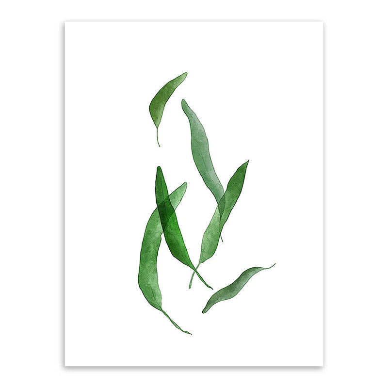 Rural Botanical Leafage Art Print Green Textured Wall Decoration for Sitting Room Clearhalo 'Art Gallery' 'Canvas Art' 'Country Art Gallery' 'French Country' 'Rustic' Arts' 1625790