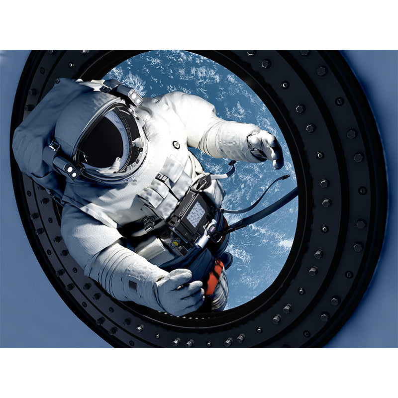 Full Size Photography Futuristic Mural Wallpaper with Outer Space Scenery in Blue Clearhalo 'Wall Decor' 'Wall Mural' 1627531