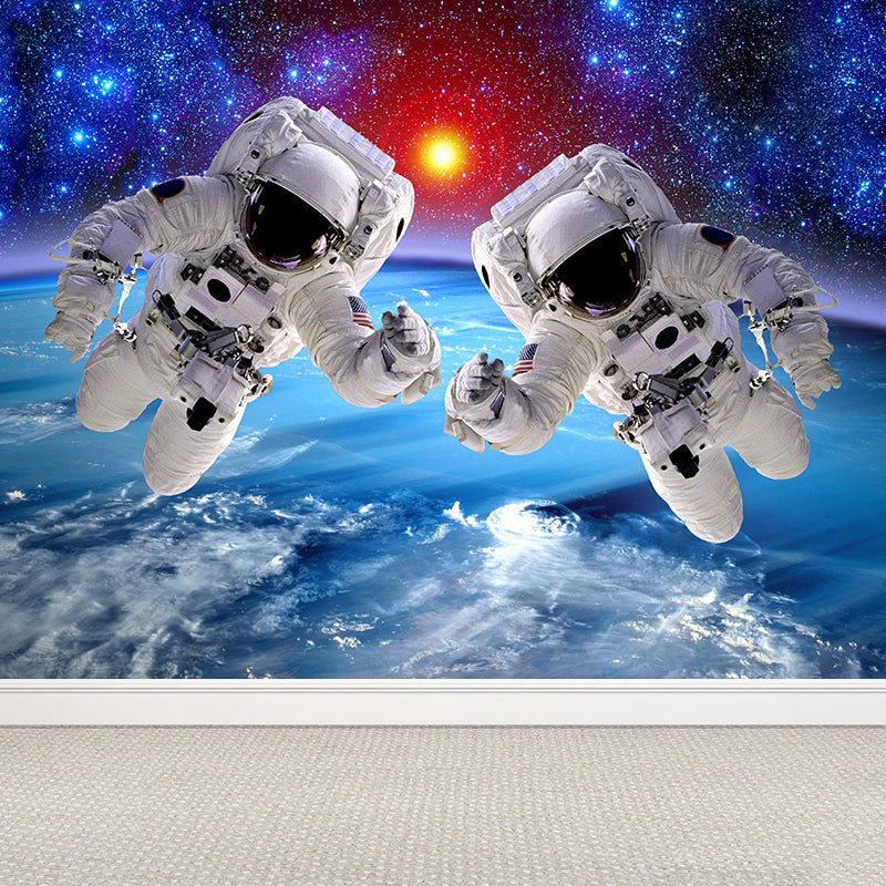 House Decor Astronomy Mural Decal Personalised Futuristic Wall Art for Guest Room Blue Design 3 Clearhalo 'Wall Decor' 'Wall Mural' 1627728