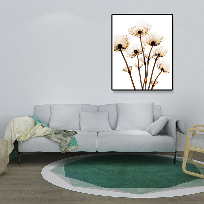Countryside Flower Wall Decoration Canvas Textured Brown Art Print for Family Room Clearhalo 'Art Gallery' 'Canvas Art' 'Country Art Gallery' 'French Country' 'Rustic' Arts' 1628446