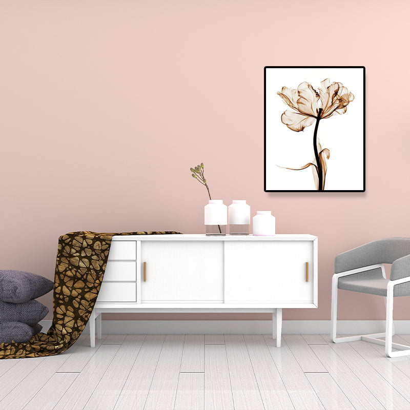 Countryside Flower Wall Decoration Canvas Textured Brown Art Print for Family Room Clearhalo 'Art Gallery' 'Canvas Art' 'Country Art Gallery' 'French Country' 'Rustic' Arts' 1628461
