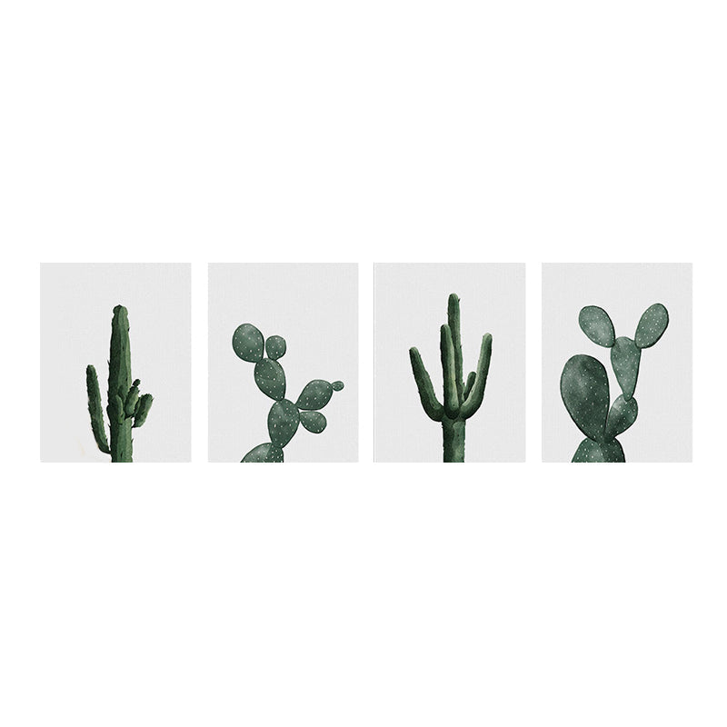 Tropical Plant Cactus Wall Art Green Textured Surface Canvas Print for Sitting Room Clearhalo 'Art Gallery' 'Canvas Art' 'Coastal Art Gallery' 'Tropical' Arts' 1628497