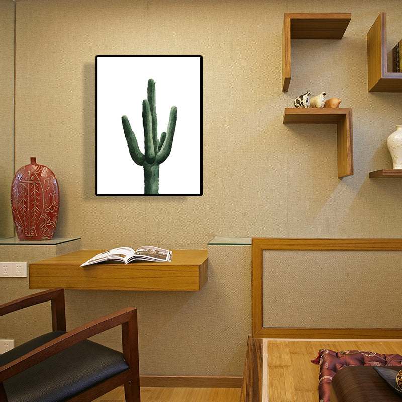 Tropical Plant Cactus Wall Art Green Textured Surface Canvas Print for Sitting Room Clearhalo 'Art Gallery' 'Canvas Art' 'Coastal Art Gallery' 'Tropical' Arts' 1628510