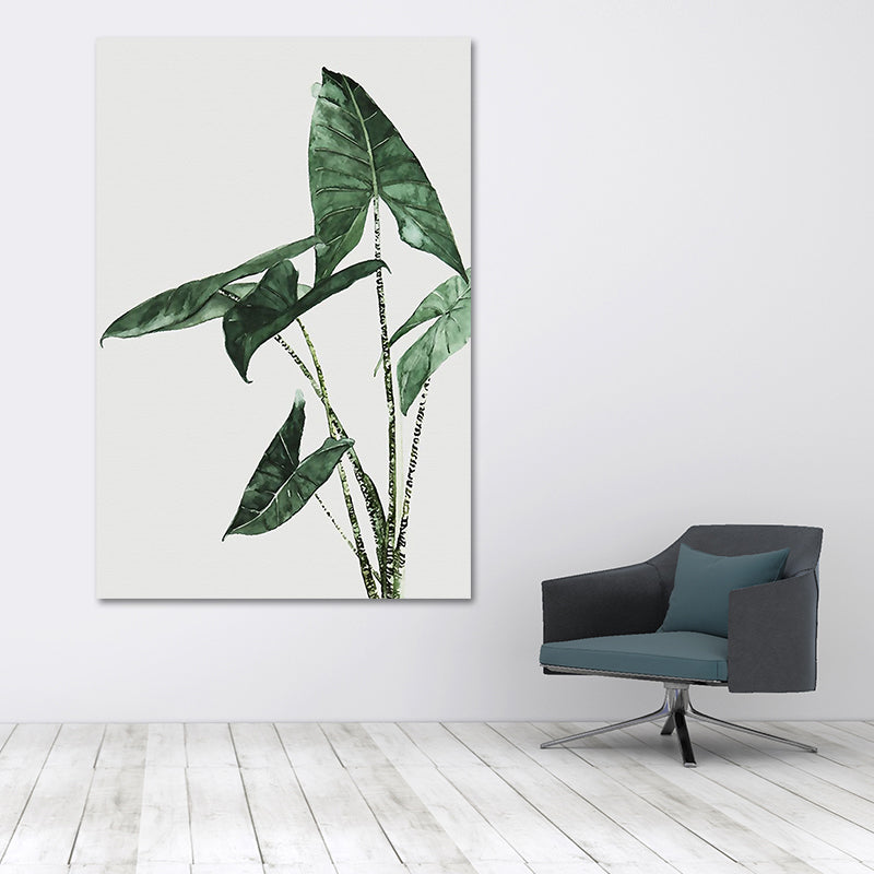 Farmhouse Botanics Wall Art Green Leaf Canvas Print for Living Room, Textured Green Design 1 Clearhalo 'Art Gallery' 'Canvas Art' 'Country Art Gallery' 'French Country' 'Rustic' Arts' 1628603