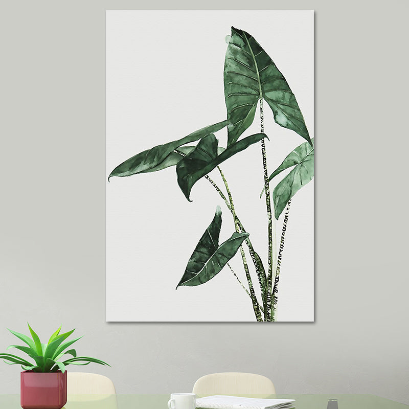 Farmhouse Botanics Wall Art Green Leaf Canvas Print for Living Room, Textured Clearhalo 'Art Gallery' 'Canvas Art' 'Country Art Gallery' 'French Country' 'Rustic' Arts' 1628604