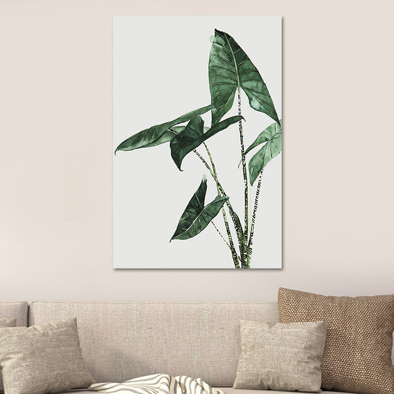 Farmhouse Botanics Wall Art Green Leaf Canvas Print for Living Room, Textured Clearhalo 'Art Gallery' 'Canvas Art' 'Country Art Gallery' 'French Country' 'Rustic' Arts' 1628605