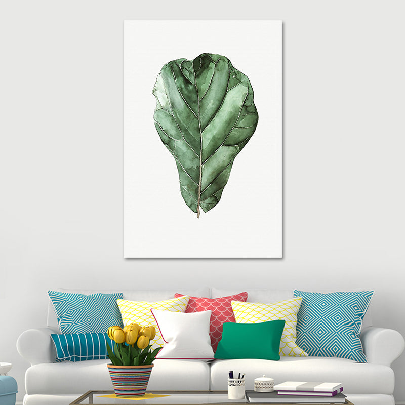 Farmhouse Botanics Wall Art Green Leaf Canvas Print for Living Room, Textured Green Design 2 Clearhalo 'Art Gallery' 'Canvas Art' 'Country Art Gallery' 'French Country' 'Rustic' Arts' 1628610