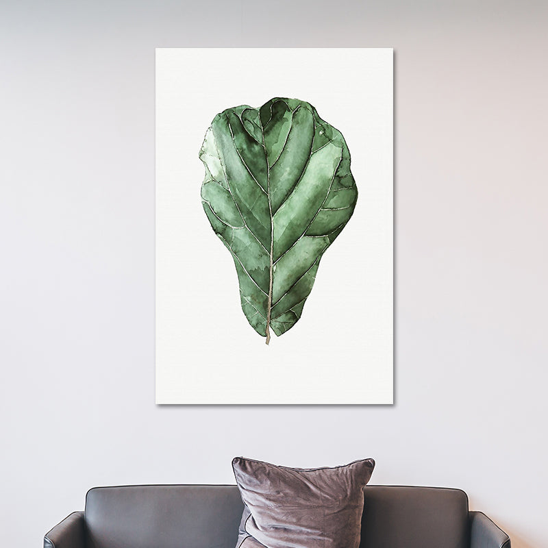 Farmhouse Botanics Wall Art Green Leaf Canvas Print for Living Room, Textured Clearhalo 'Art Gallery' 'Canvas Art' 'Country Art Gallery' 'French Country' 'Rustic' Arts' 1628612