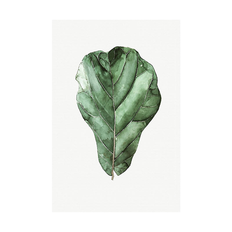 Farmhouse Botanics Wall Art Green Leaf Canvas Print for Living Room, Textured Clearhalo 'Art Gallery' 'Canvas Art' 'Country Art Gallery' 'French Country' 'Rustic' Arts' 1628613