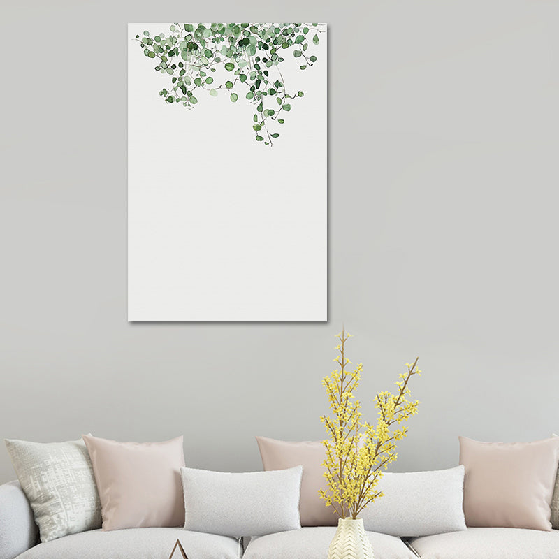 Farmhouse Botanics Wall Art Green Leaf Canvas Print for Living Room, Textured Clearhalo 'Art Gallery' 'Canvas Art' 'Country Art Gallery' 'French Country' 'Rustic' Arts' 1628618
