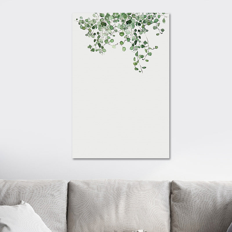 Farmhouse Botanics Wall Art Green Leaf Canvas Print for Living Room, Textured Clearhalo 'Art Gallery' 'Canvas Art' 'Country Art Gallery' 'French Country' 'Rustic' Arts' 1628619
