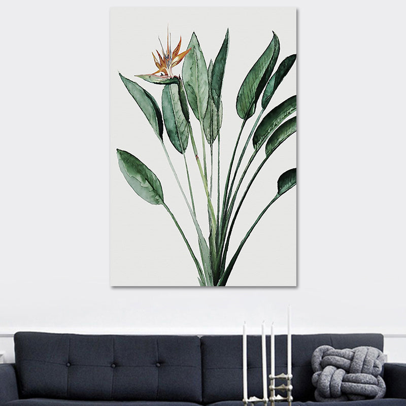 Farmhouse Botanics Wall Art Green Leaf Canvas Print for Living Room, Textured Green Design 4 Clearhalo 'Art Gallery' 'Canvas Art' 'Country Art Gallery' 'French Country' 'Rustic' Arts' 1628624