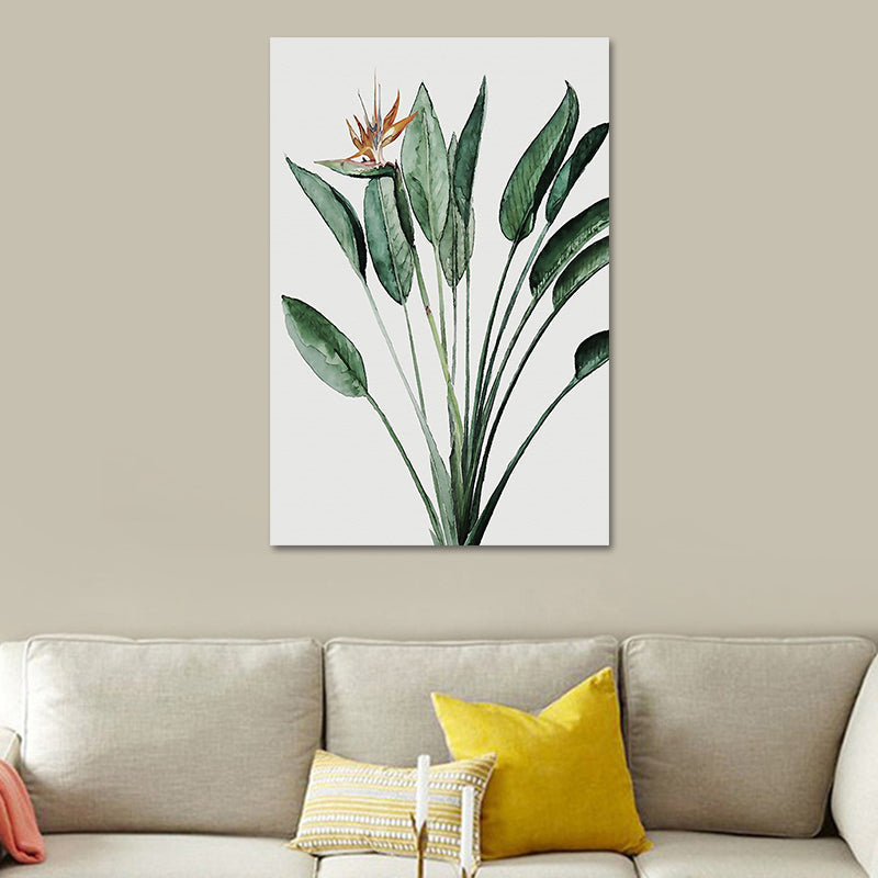 Farmhouse Botanics Wall Art Green Leaf Canvas Print for Living Room, Textured Clearhalo 'Art Gallery' 'Canvas Art' 'Country Art Gallery' 'French Country' 'Rustic' Arts' 1628625